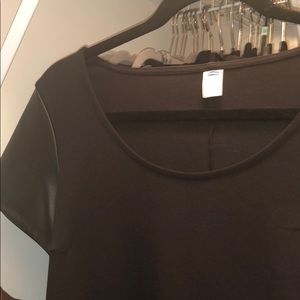 BNWT Black T-Shirt Dress w/ Pleather Sleeves